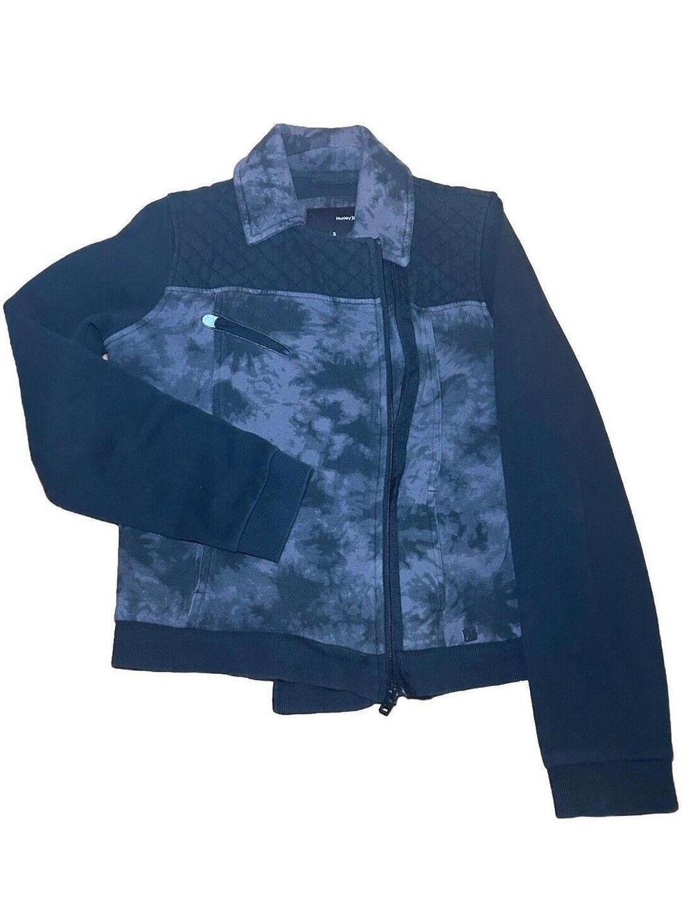 Hurley Women's Small Black and Gray Tie-Dye Zip-Up Jacket